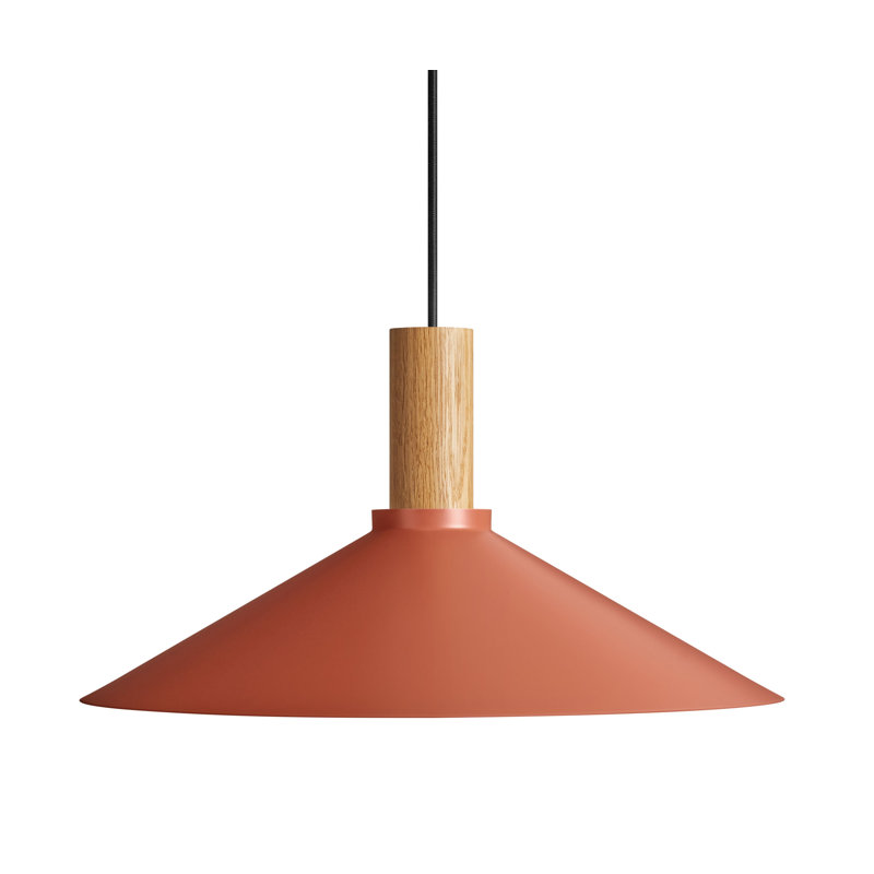 Emblem 1 - Light Pendant, White, White Oak, 9" H x 18" W x 18" D