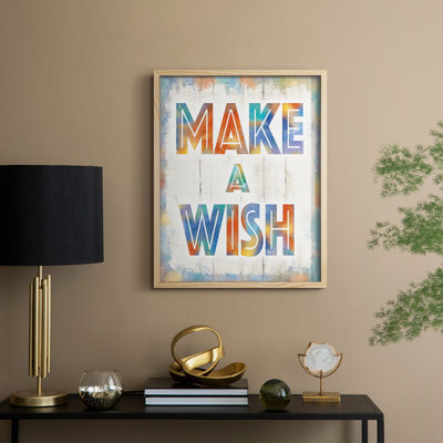 Make A Wish Framed Print - Solid Wood