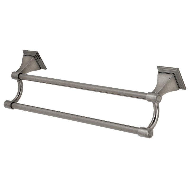 Kingston Brass Monarch Dual Towel Bar, Black Stainless