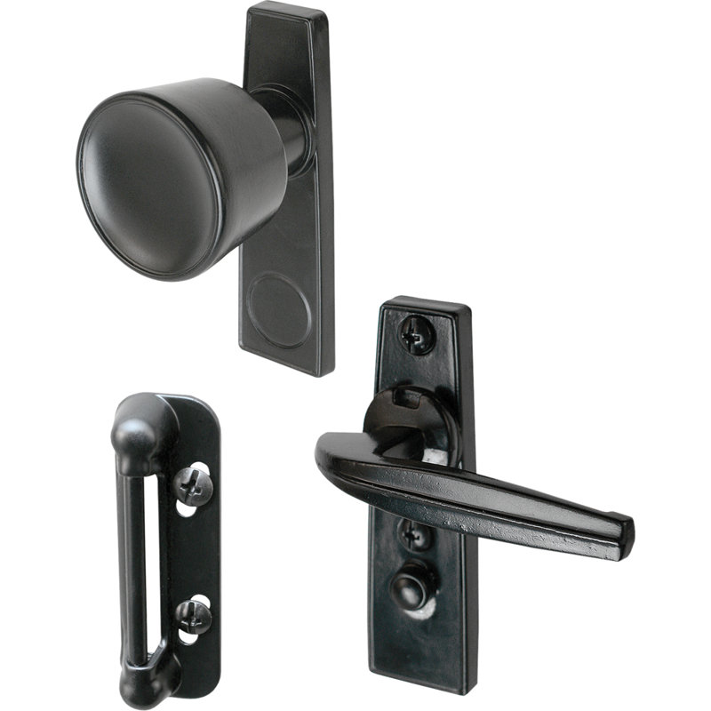 Loquet de bouton de tulipe, trous de fixation de 1-3 / 4 po, noir (paquet simple), Noir