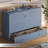 Queen Murphy Bed Chest Modern Transitional with Memory Foam Mattress and USB, Blue-524526268