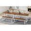 Ensemble table et chaises avec dossier, style industriel, structure solide-733659353-733659359-733659356