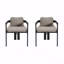 Ensemble de 2 chaises de patio pour l'extérieur, finition aluminium noir avec coussin beige-677343394