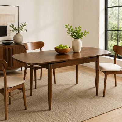 Solid Wood Extendable Dining Table, Expands for 4-10 People, Natural Finish