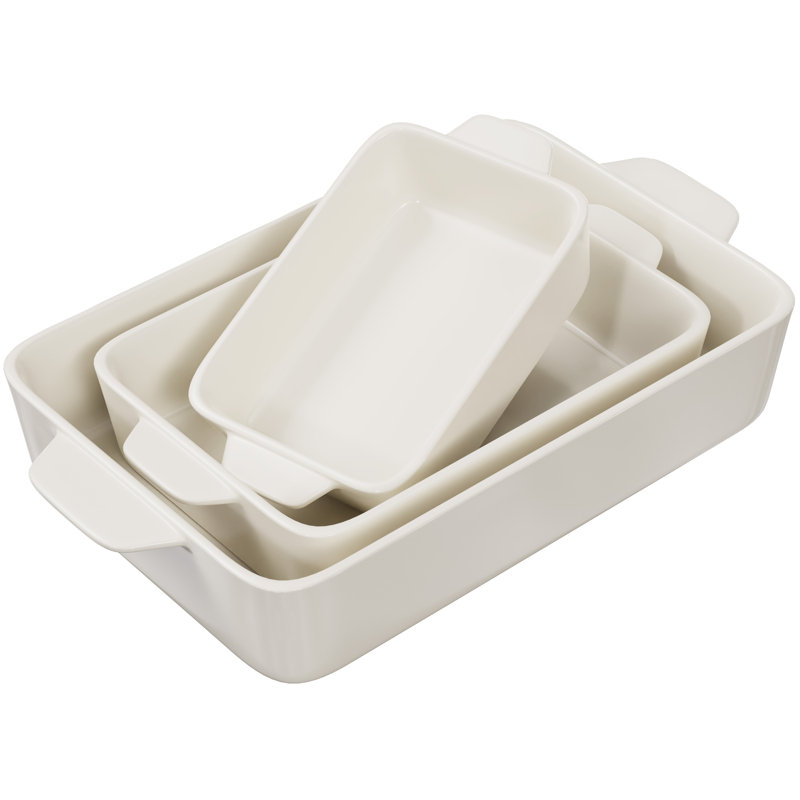 Ensemble de plats de cuisson en céramique 3 pièces Kook, Gris ardoise