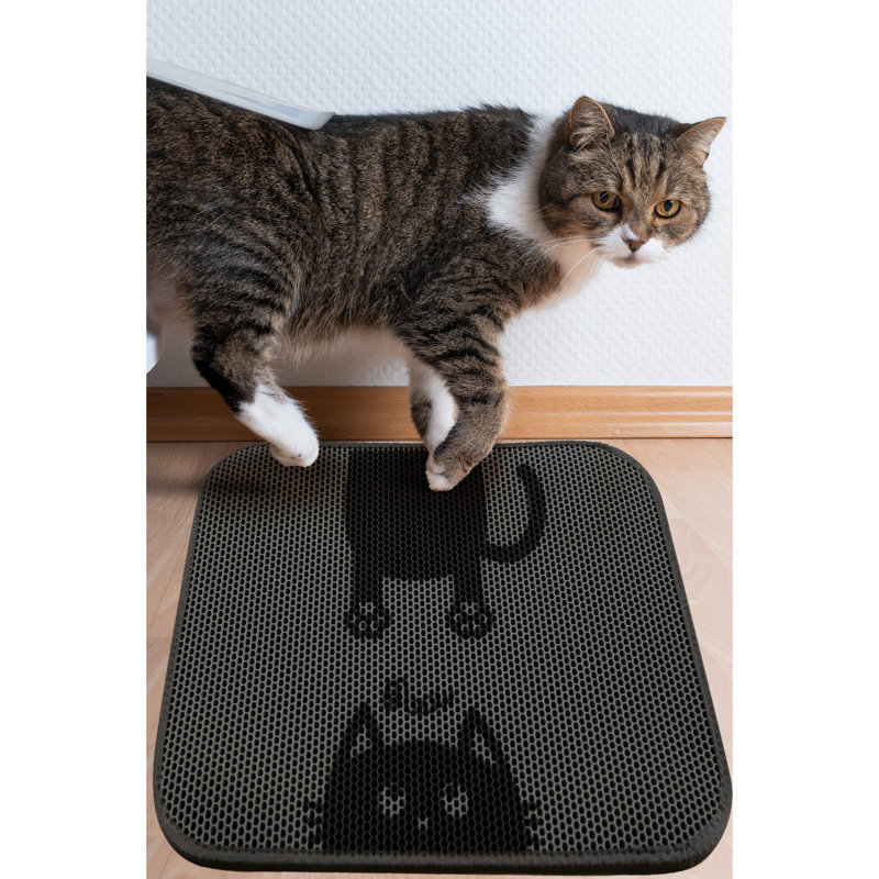 Tapis pour litière de qualité supérieure, 16 po x 24 po | Lavable à la machine, très résistant 21,0 oz / m² | Facile à nettoyer, sa conception antidérapante protège les planchers des dégâts et des odeurs | Durable et élégant