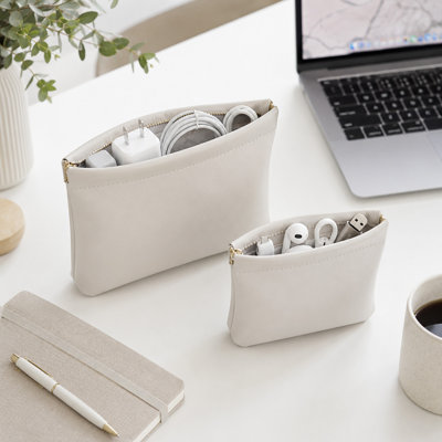 Backpack 2  Piece Automatic Closure Cable Organizer Pouch Small Electronics Travel Bag For Earphones Charger USB Cord Power B Ank Portable Case Als O Fits Lipstick