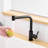 360 Rotating Black Kitchen Sink Faucet With Pull-Down - Modern Look For Easy Cleaning Matte Pull Out Single Handle Tap Versatile Use
