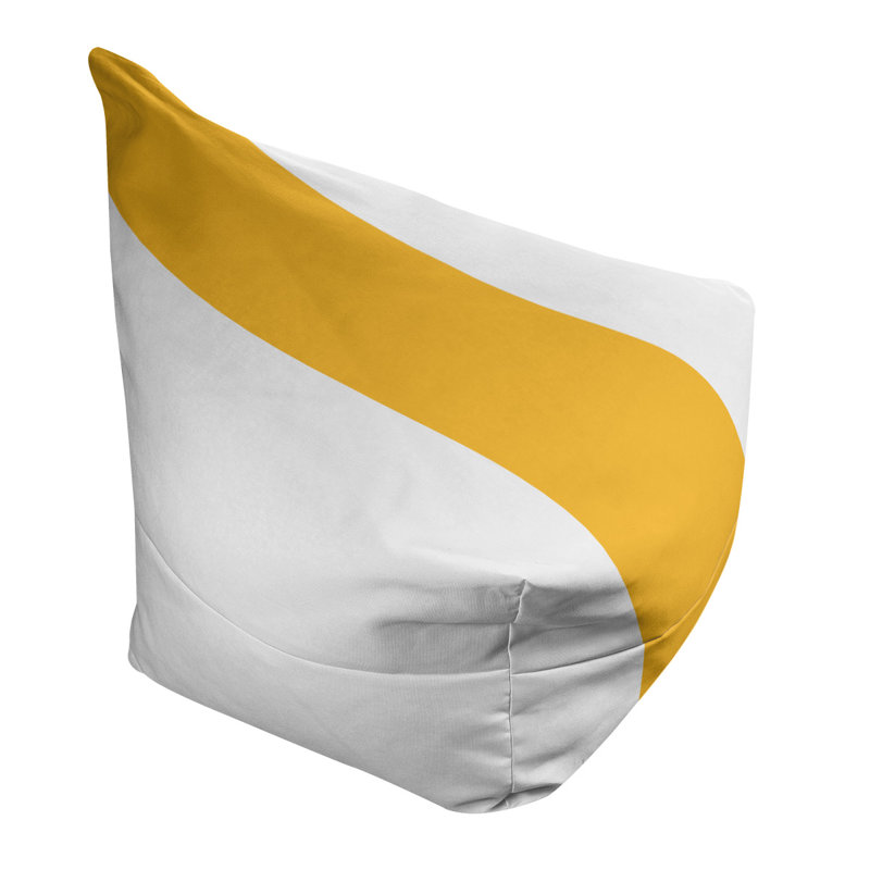 Bean Bag Cover, 42" H x 38" W x 2" D, White/Pittsburgh Gold