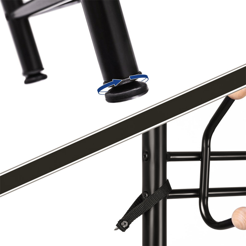 Steel Freestanding 18 - Hook Coat Rack, Black