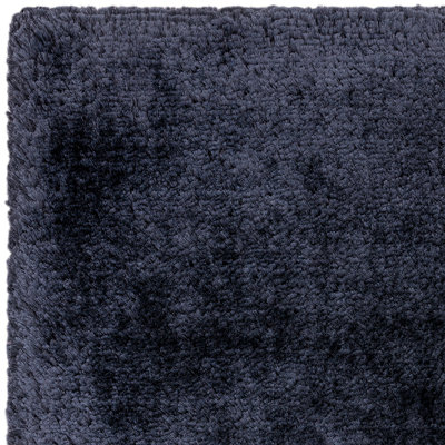 Plush Deep Pile Shaggy Navy Rug