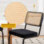 Chaises de salle à manger en velours et rotin avec pieds chromés-752945047-752945033
