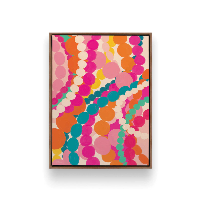 «Bright Beads» par Cat Thurman Designs, reproduction d'art, L 30 x H 40, Brun, Toile avec cadre