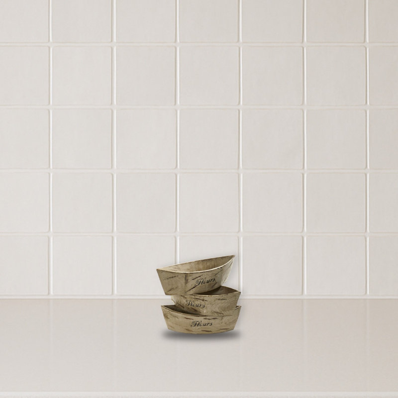 White Washed Wood Planter