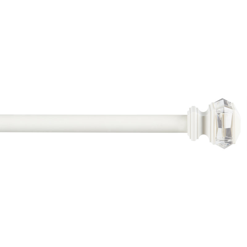 Adjustable Single Curtain Rod, White