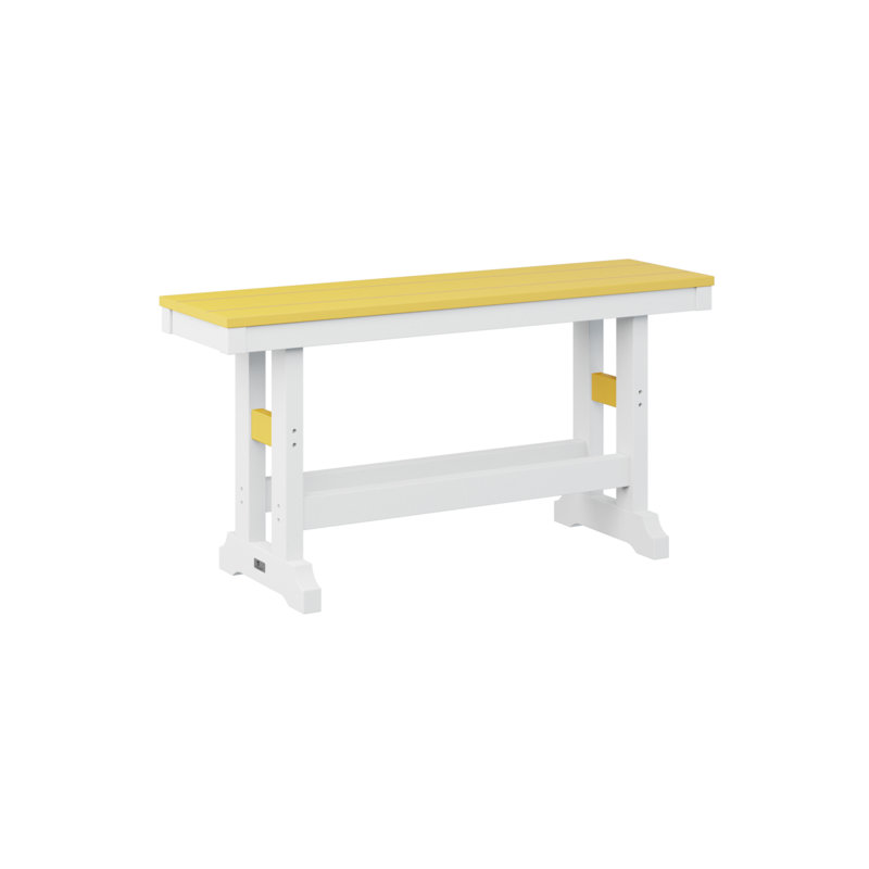 Banc de jardin berlinois berlinois berlinois classique, H 18 po x l 44 po x P 12,5 po, Jaune soleil / blanc