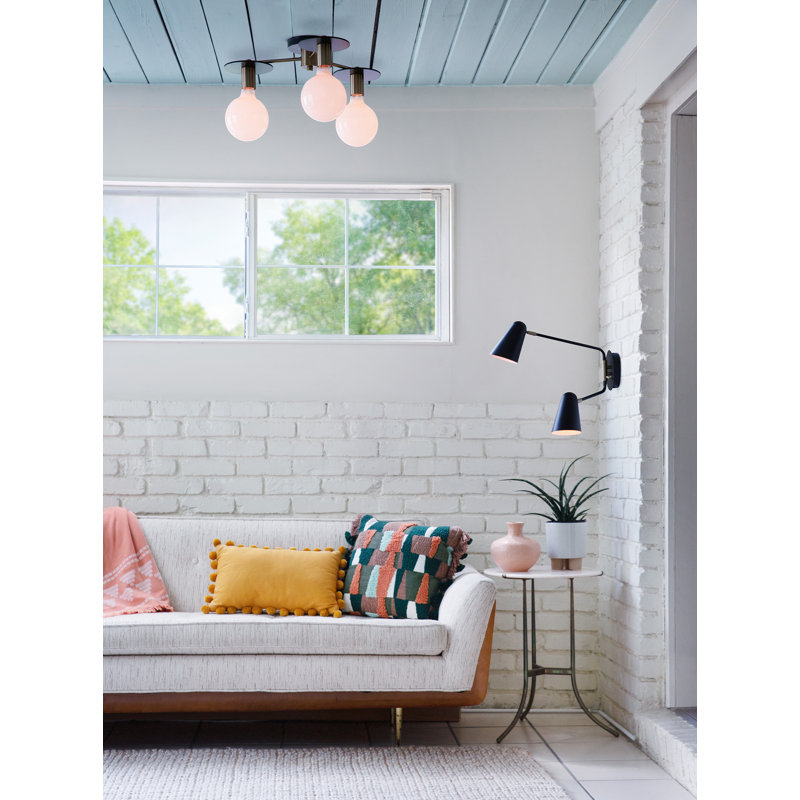 Macie 2 - Light Dimmable Swing Arm, Black/Lacquered Brass, Black