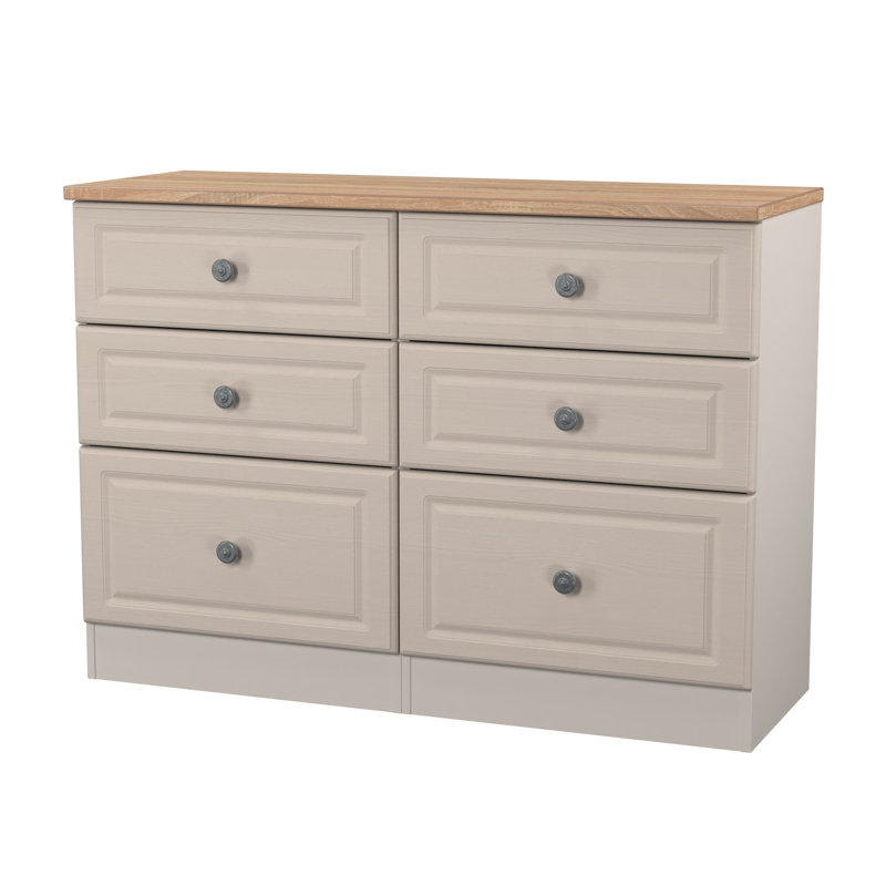110cm W 6 - Drawer Chest of Drawers, Beige