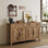 Buffet Farmhouse avec tablettes réglables et 2 tiroirs pour la cuisine	