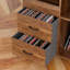 Support pour tourne-disque avec prise de courant et couvercle rabattable, console de rangement moyenne-390904408