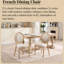 Of 2 Upholstered French Dining Chairs, Round Back, Comfortable High - Back Seating, Solid Wood Frame, Easy To Assemble, Disassemblable And Stackable, Beige With Rolling Rope Edge Sealing Wire Drawing