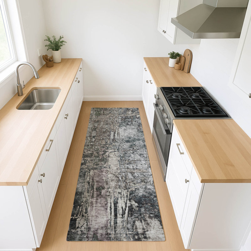 Machine Washable Indoor/Outdoor Derrick ACN2236 Abstract Rug, Runner 2'3" x 7'6"