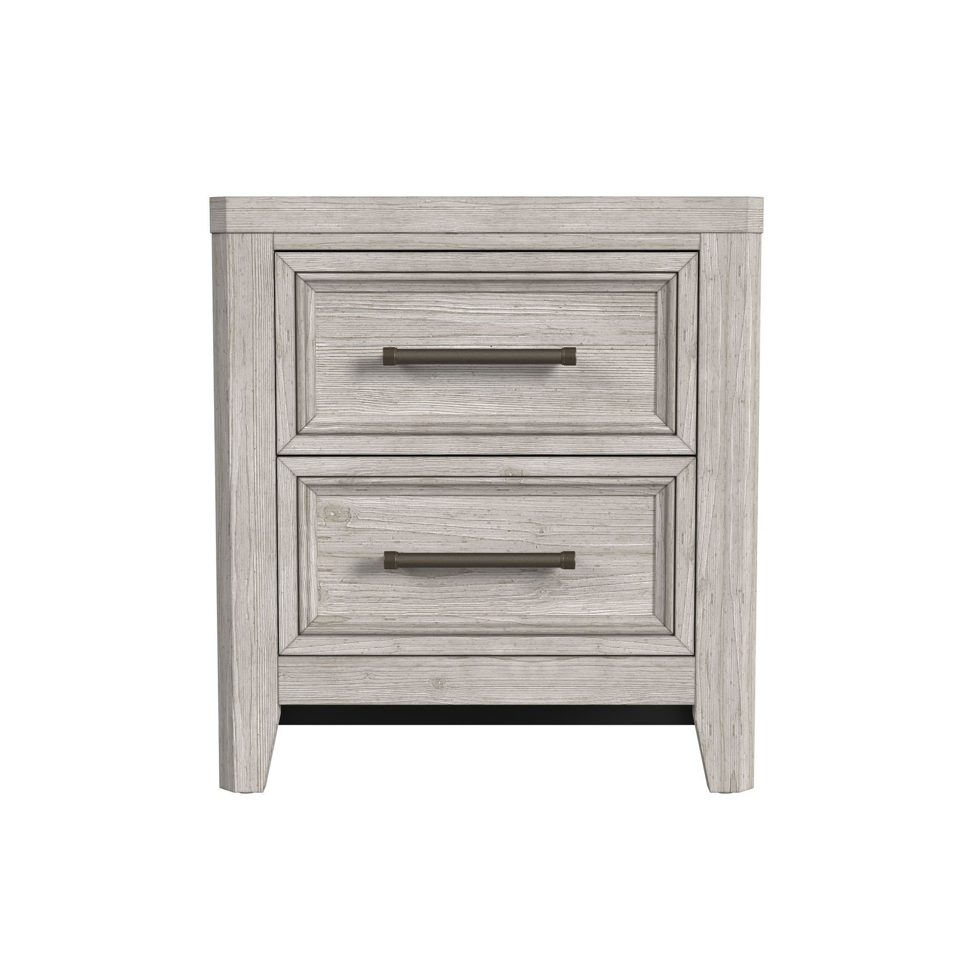 Jemma 2-Drawer Solid Wood Nightstand, Washed Linen