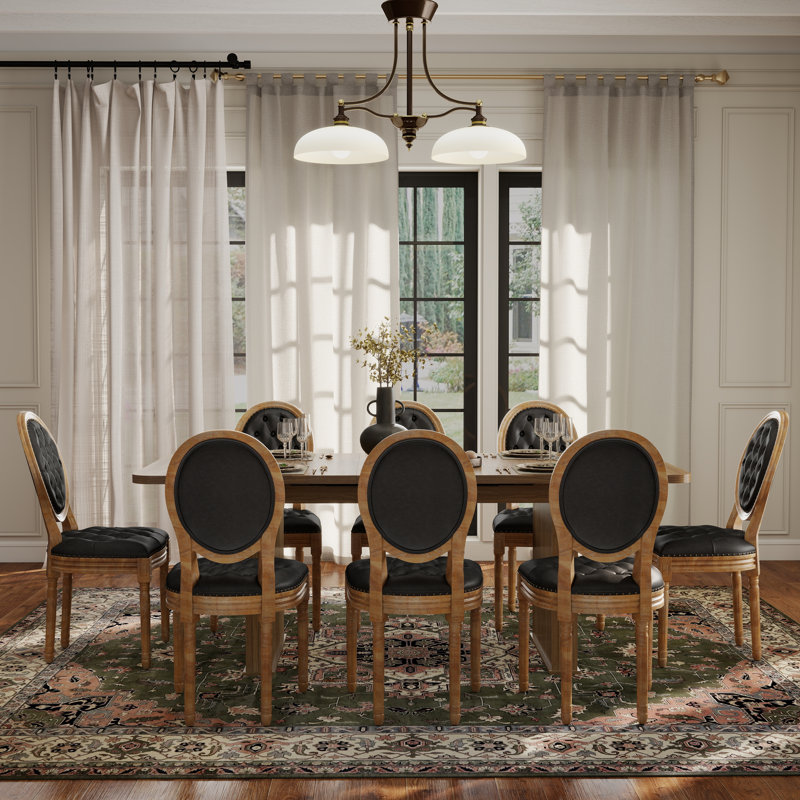 Ensemble de salle à manger Mid-Century, Noir, Table, 8 chaises