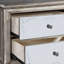 Table de chevet 2 tiroirs champagne antique