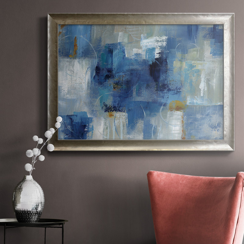 Toile encadrée bleue matinale de qualité supérieure - prête à être accrochée, H 24 po x l 36 po