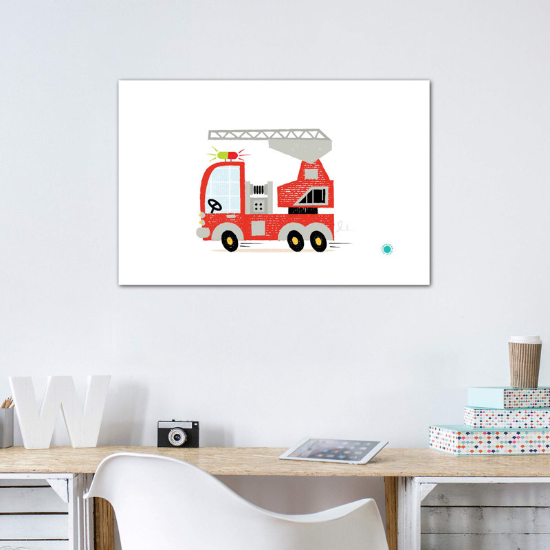 Fire Fire - impression d'art graphique, Pas de tapis, Toile tendue, H 32 po x l 48 po x 1,5 po