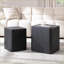 Ensemble de 2 tables basses gigognes en MDF noir compactes - table d'appoint / de bout pour salon, bureau, sans assemblage
