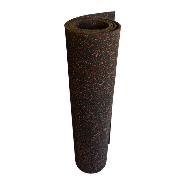 Rubber Roll Weight Room Flooring - 3/8 Thickness - Black