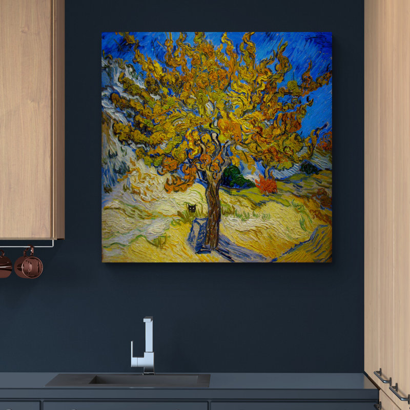 Mulberry Tree - Vincent Van Gogh With Black Cat by Vincent Van Gogh - Wrapped Canvas Print, 97cm H x 97cm W x 4cm D