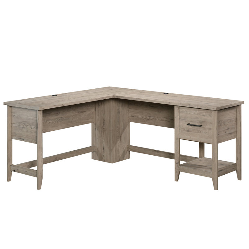 Bureau en L, finition brune, Marron clair