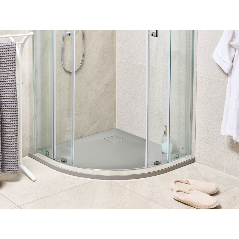 PARON Shower Tray Grey 90 x 90 x 3 cm, 3cm H x 80cm W x 80cm D, Grey