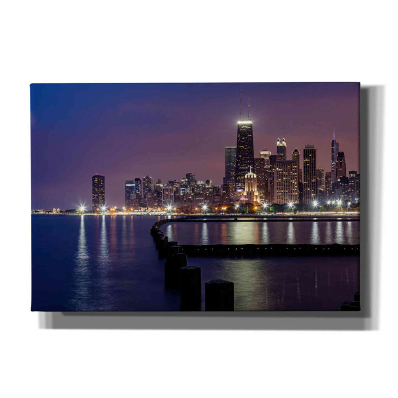 Art mural sur toile Latitude Run® «Chicago North Beach» par Epic Portfolio, H 18 po x l 26 po x P 0,75 po