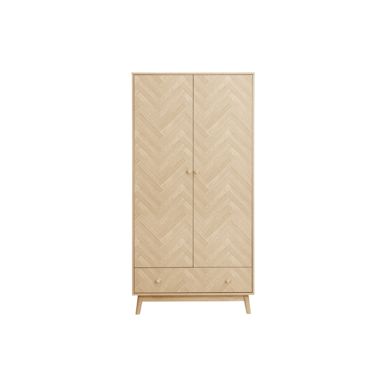 Mardell 2 Door Particle Board Wardrobe, Oak