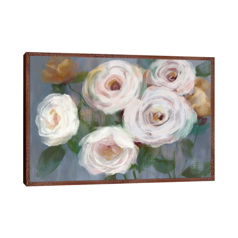 Magical Bouquet by Nan - Painting on Canvas, 152.5 cm H x 101.5 cm W, Classic Brown Wood Framed