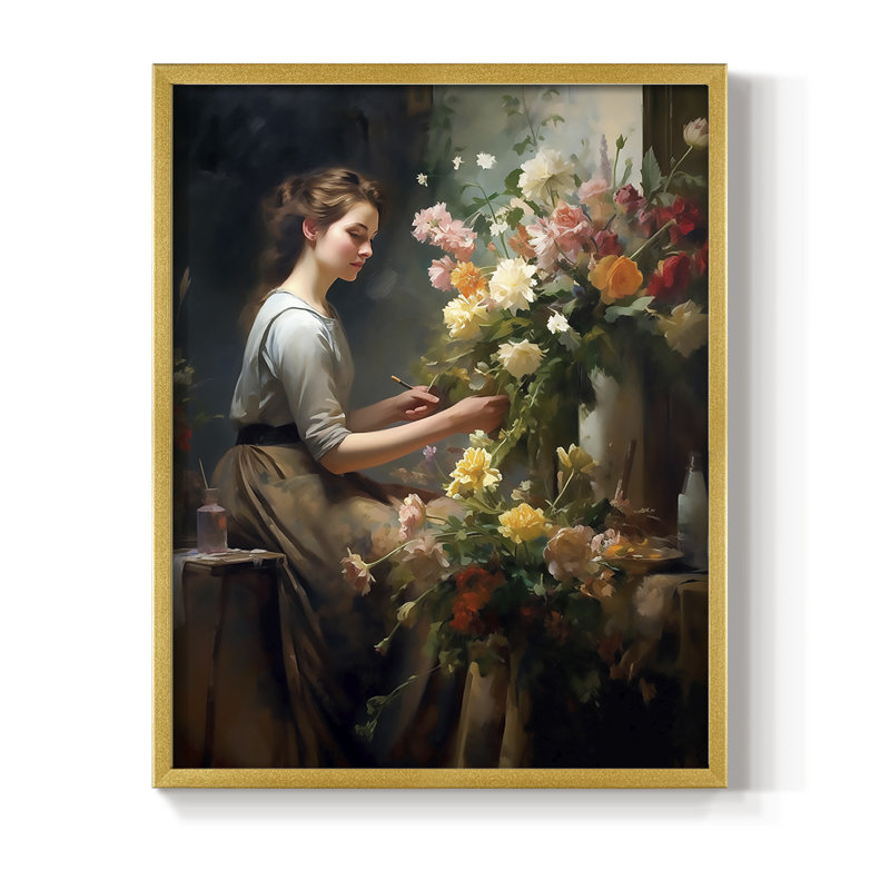 «WOMEN Series CDxxxi», reproduction encadrée - bois massif, H 11 po x l 9 po, Doré