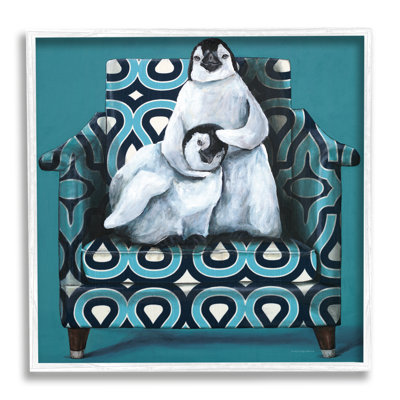" Pair Penguins Relaxing Head Pat Patterned Sofa Chair " by Kamdon Kreations