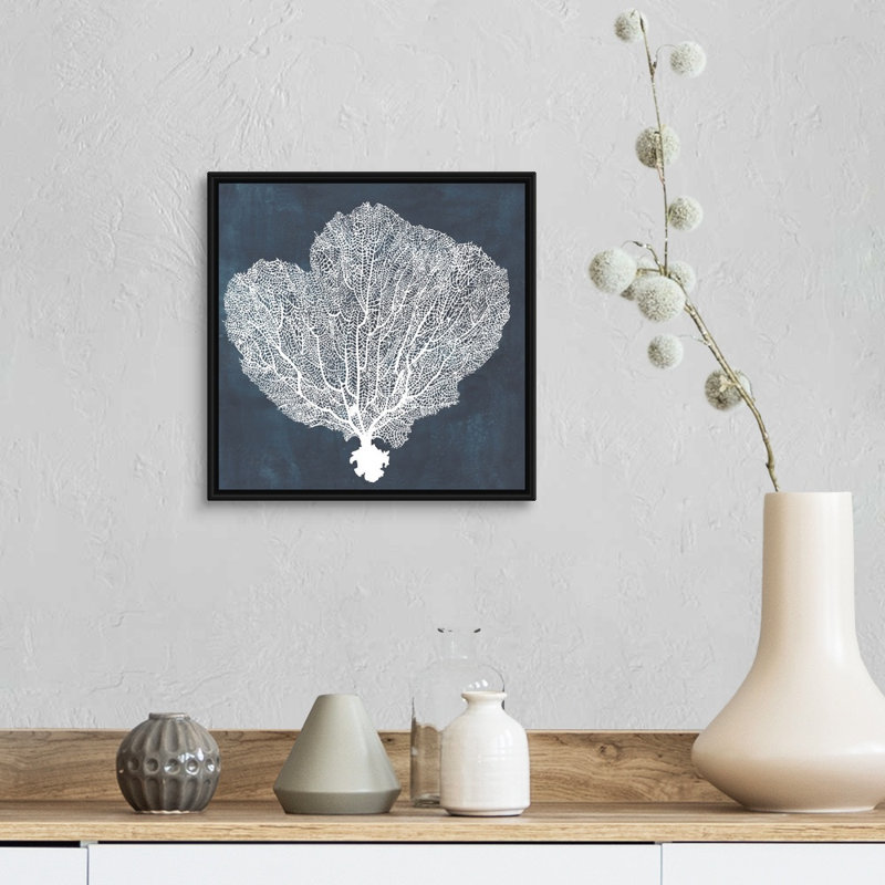«Inverse Sea Fan I», art mural, H 14 po x l 14 po x P 2 po, Cadre noir