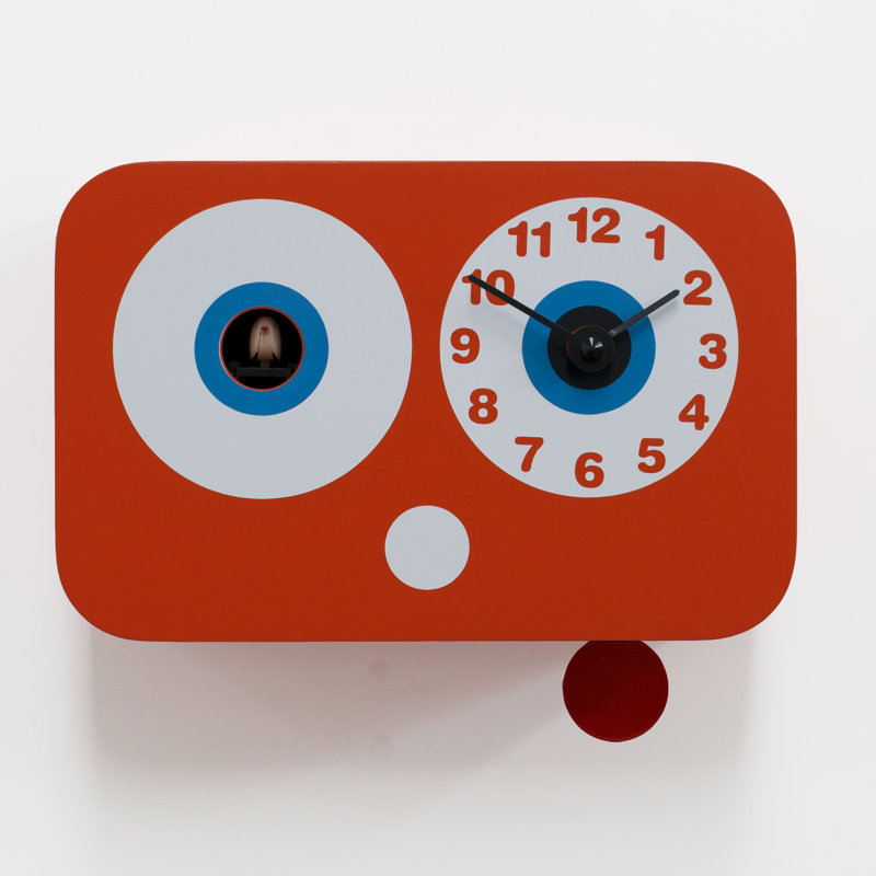 Salinas Wood Wall Clock, Orange