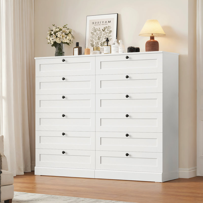 Sumekh Vertical Dresser, 6 Drawer Dresser, White