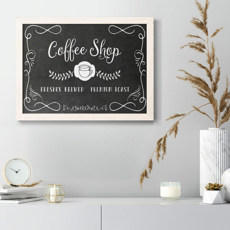 Coffee Shop - Reproduction de photo sur toile, H 17 po x l 20 po x P 1 po, Blanc