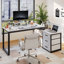 L-Shaped Metal Base Computer Desk-978524069-978524070