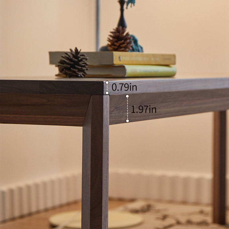 Ensemble de table de salle à manger simple et confortable en bois massif, H 29,52 po x L 70,86 po x l 31,49 po, Noyer