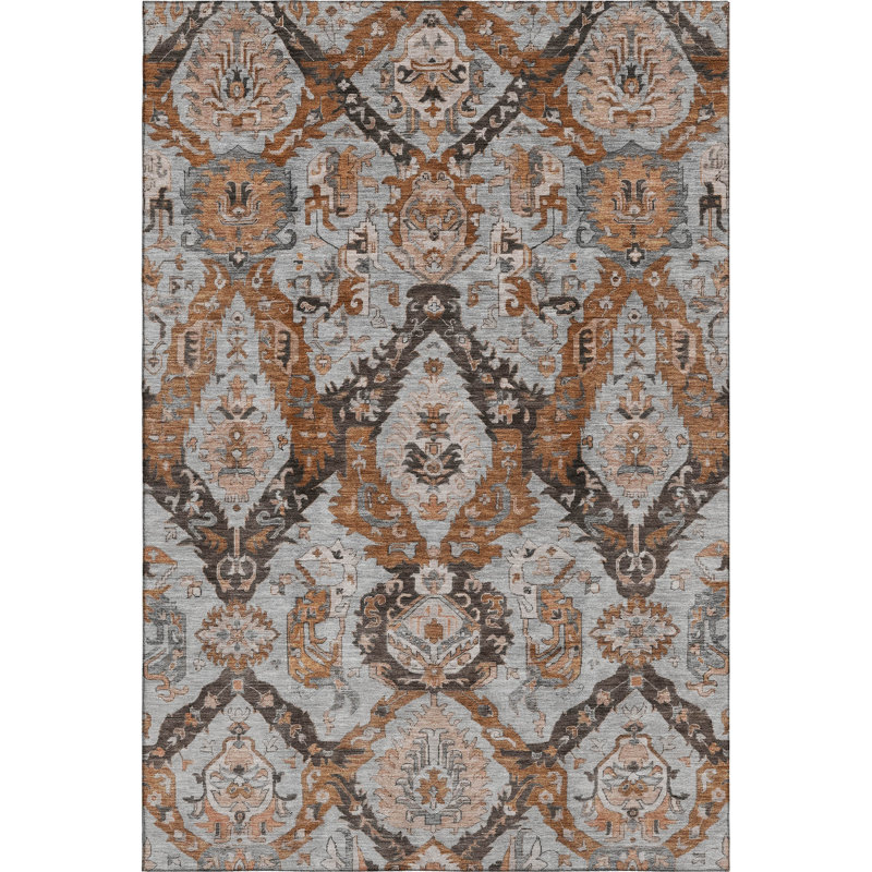 Machine Washable Mayfield Panels Rug, Rectangle 2'6" x 3'10"