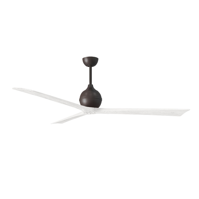 Ventilateur de plafond à 3 pales Irene, Bronze texturé, Blanc mat, 72"