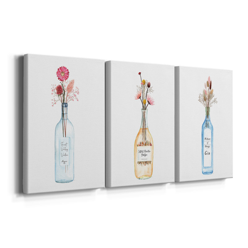 Vodka Frost Valley - Toile tendue avec châssis sur mesure - 3 pièces, H 12 po x l 24 po
